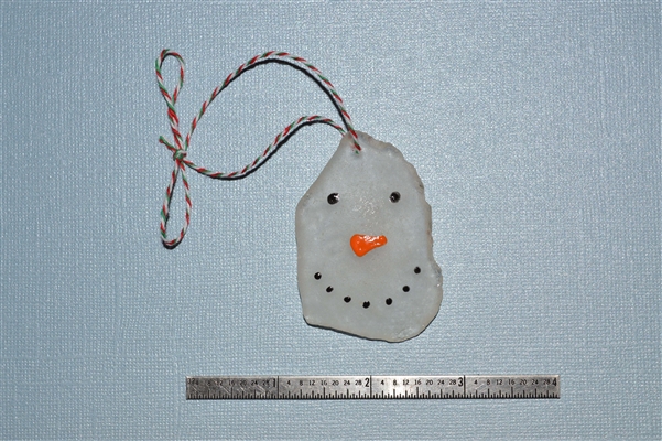 Snowman seaglass ornament
